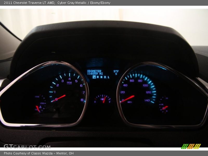Cyber Gray Metallic / Ebony/Ebony 2011 Chevrolet Traverse LT AWD