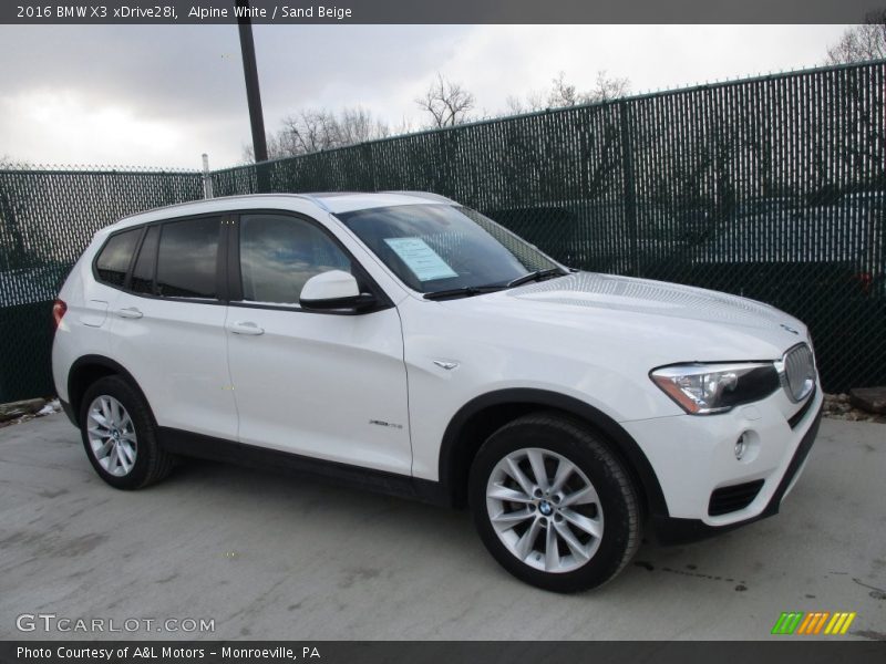 Alpine White / Sand Beige 2016 BMW X3 xDrive28i