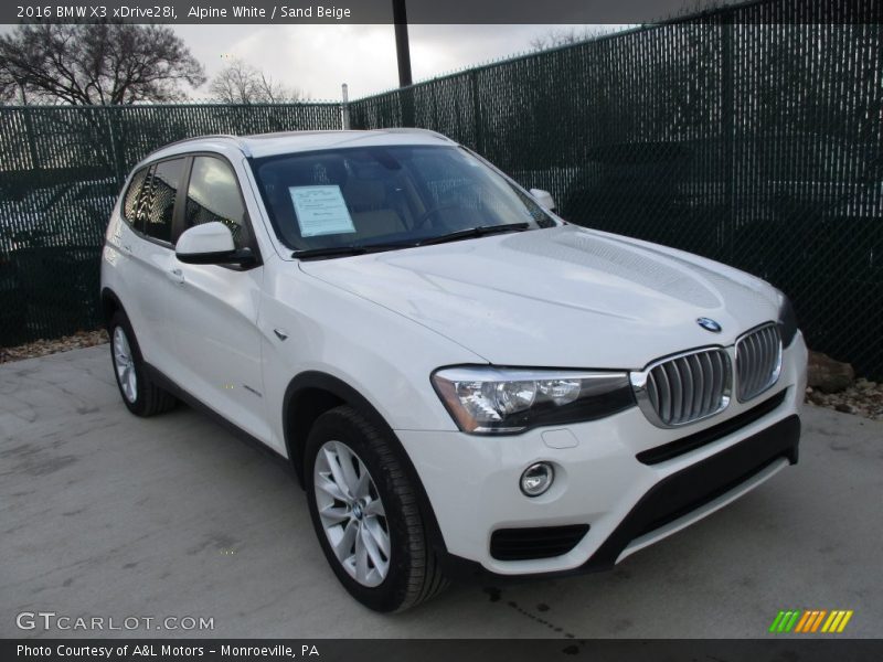 Alpine White / Sand Beige 2016 BMW X3 xDrive28i