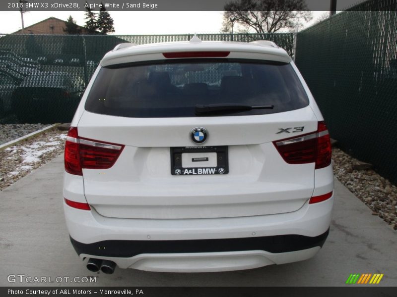 Alpine White / Sand Beige 2016 BMW X3 xDrive28i