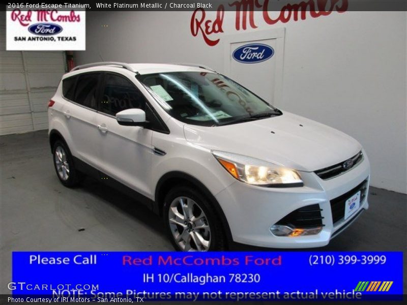 White Platinum Metallic / Charcoal Black 2016 Ford Escape Titanium