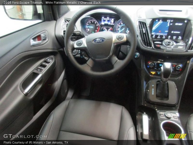 White Platinum Metallic / Charcoal Black 2016 Ford Escape Titanium