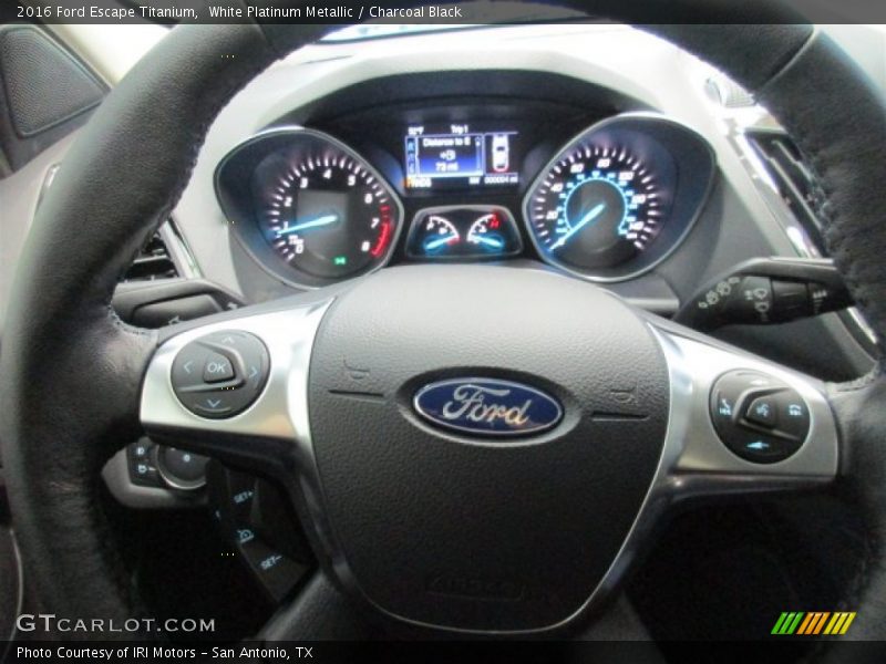 White Platinum Metallic / Charcoal Black 2016 Ford Escape Titanium
