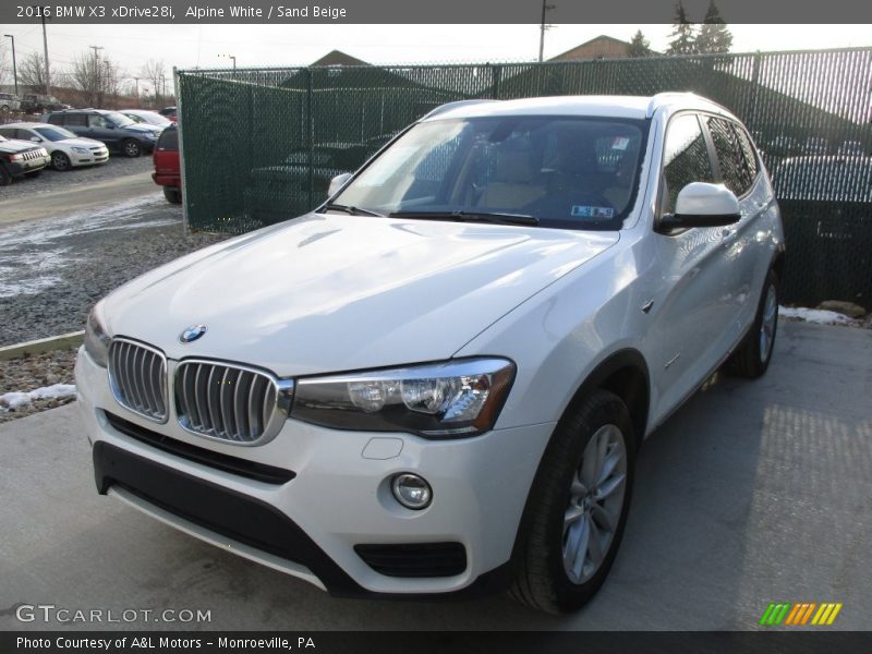 Alpine White / Sand Beige 2016 BMW X3 xDrive28i