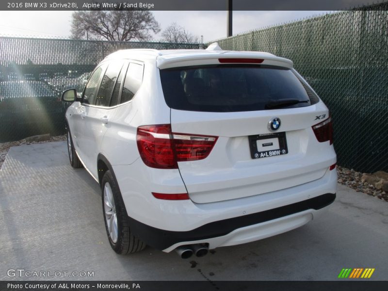 Alpine White / Sand Beige 2016 BMW X3 xDrive28i