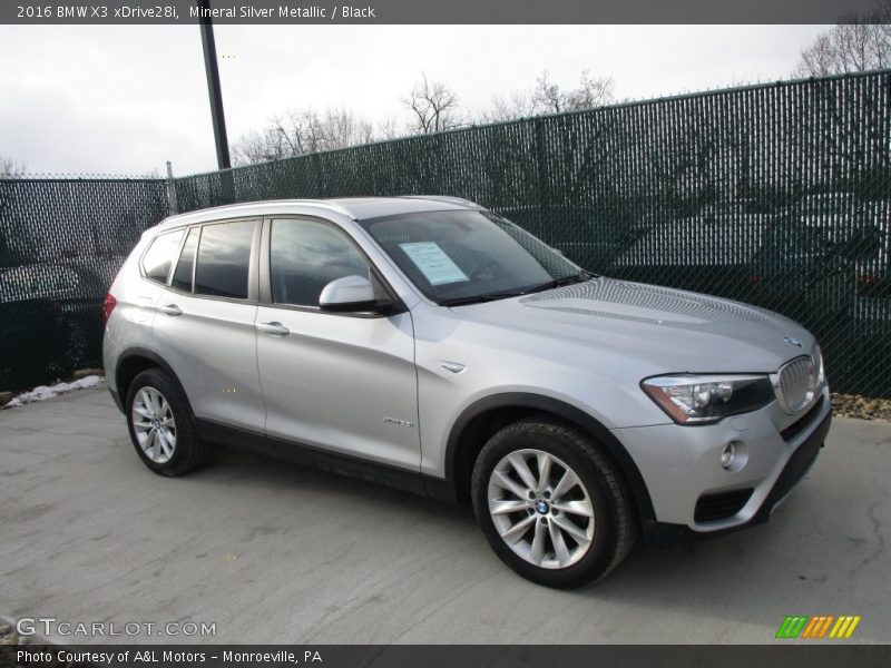 Mineral Silver Metallic / Black 2016 BMW X3 xDrive28i