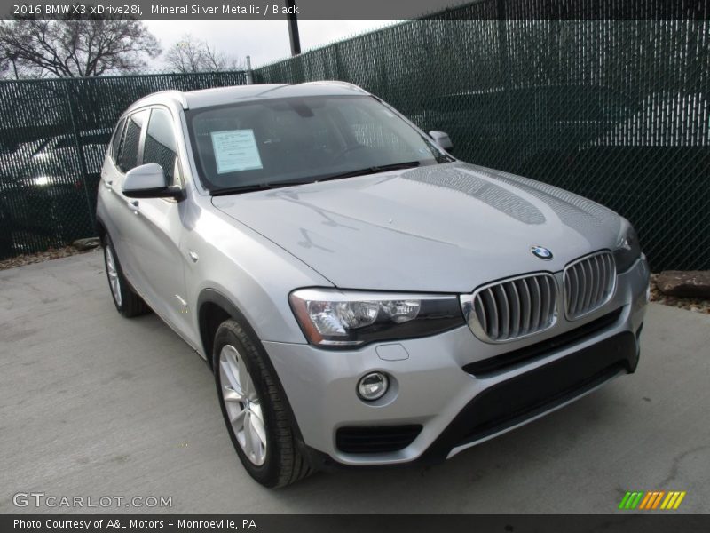 Mineral Silver Metallic / Black 2016 BMW X3 xDrive28i
