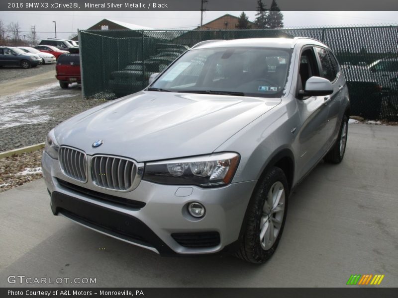 Mineral Silver Metallic / Black 2016 BMW X3 xDrive28i