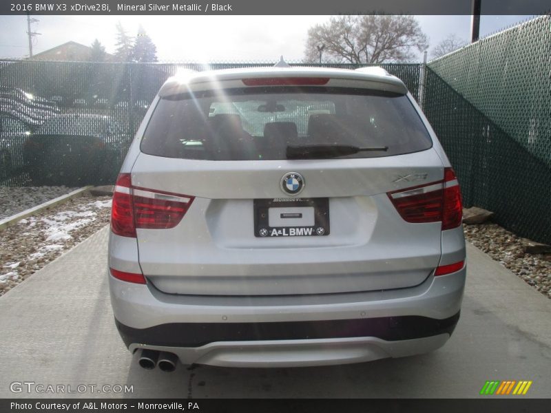 Mineral Silver Metallic / Black 2016 BMW X3 xDrive28i