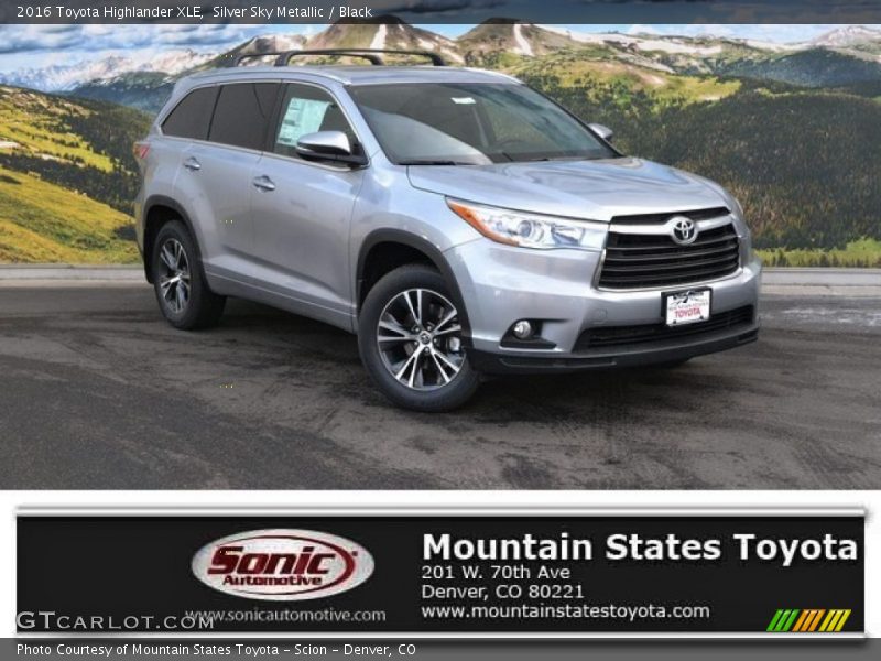 Silver Sky Metallic / Black 2016 Toyota Highlander XLE