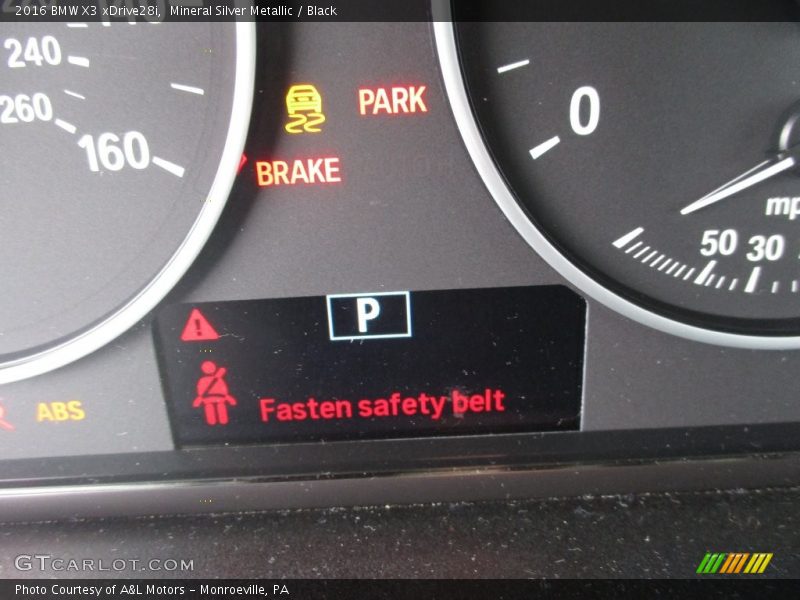 Mineral Silver Metallic / Black 2016 BMW X3 xDrive28i