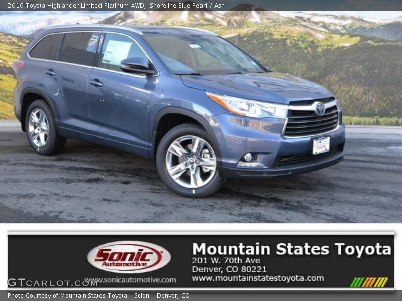 Shoreline Blue Pearl / Ash 2016 Toyota Highlander Limited Platinum AWD