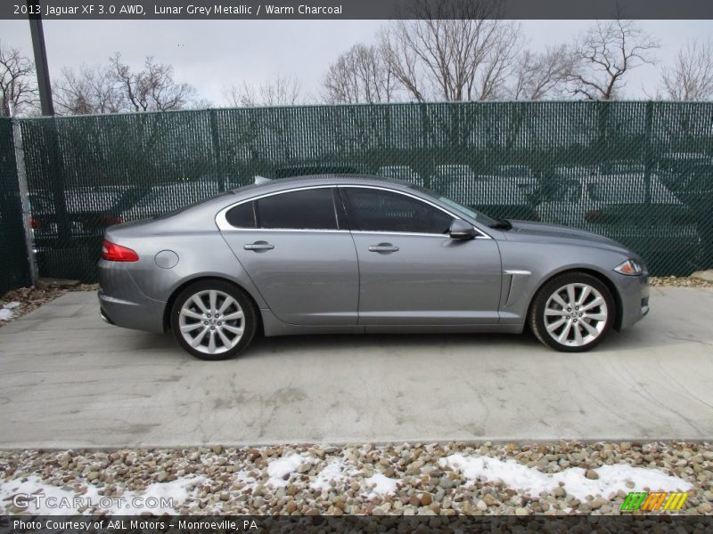 Lunar Grey Metallic / Warm Charcoal 2013 Jaguar XF 3.0 AWD