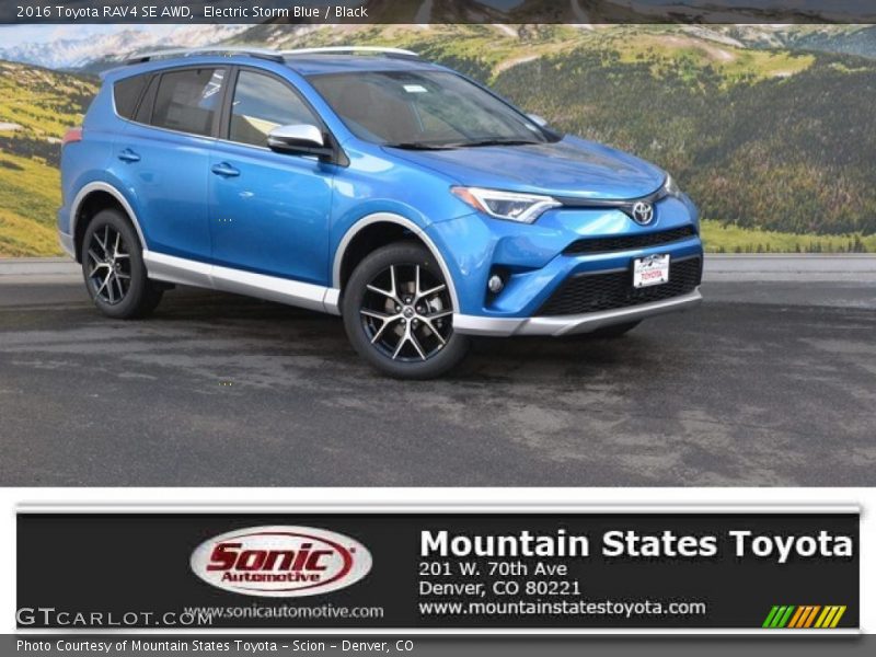 Electric Storm Blue / Black 2016 Toyota RAV4 SE AWD