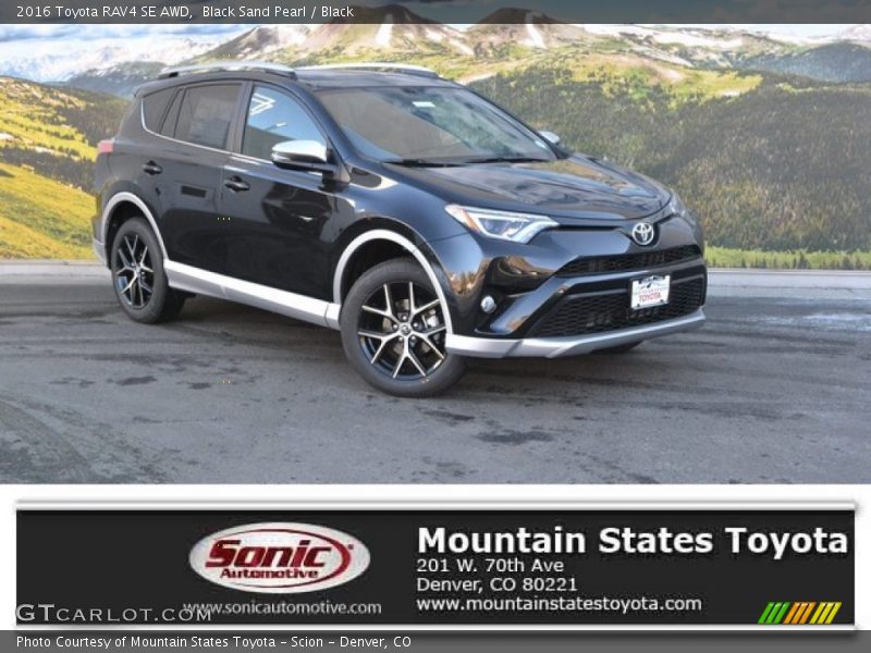 Black Sand Pearl / Black 2016 Toyota RAV4 SE AWD