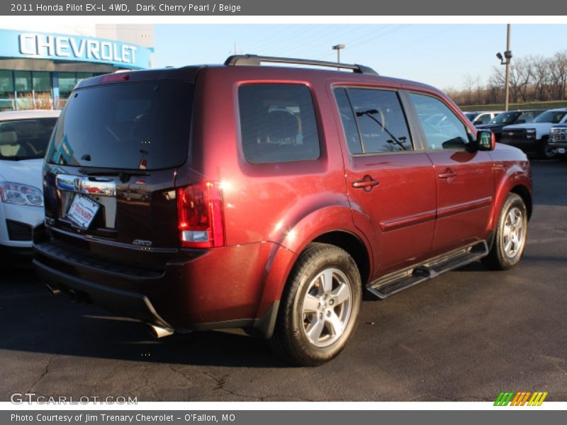 Dark Cherry Pearl / Beige 2011 Honda Pilot EX-L 4WD