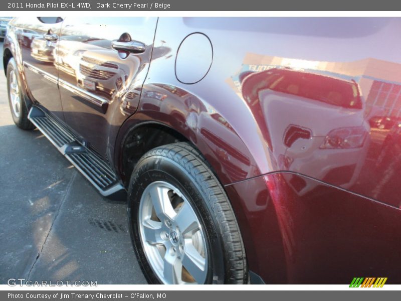 Dark Cherry Pearl / Beige 2011 Honda Pilot EX-L 4WD