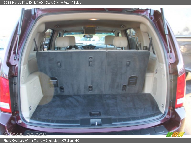 Dark Cherry Pearl / Beige 2011 Honda Pilot EX-L 4WD
