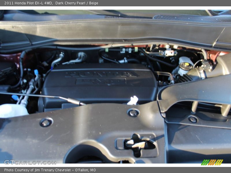 Dark Cherry Pearl / Beige 2011 Honda Pilot EX-L 4WD