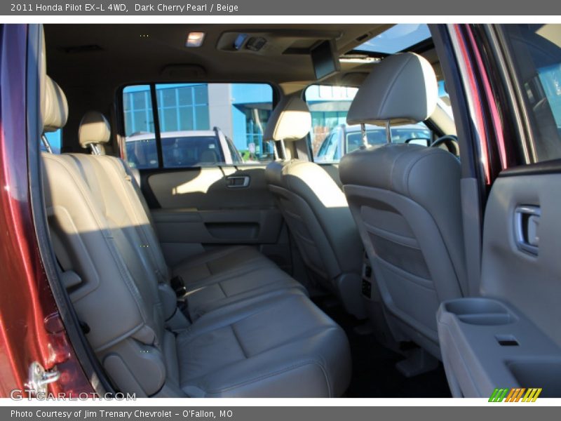 Dark Cherry Pearl / Beige 2011 Honda Pilot EX-L 4WD