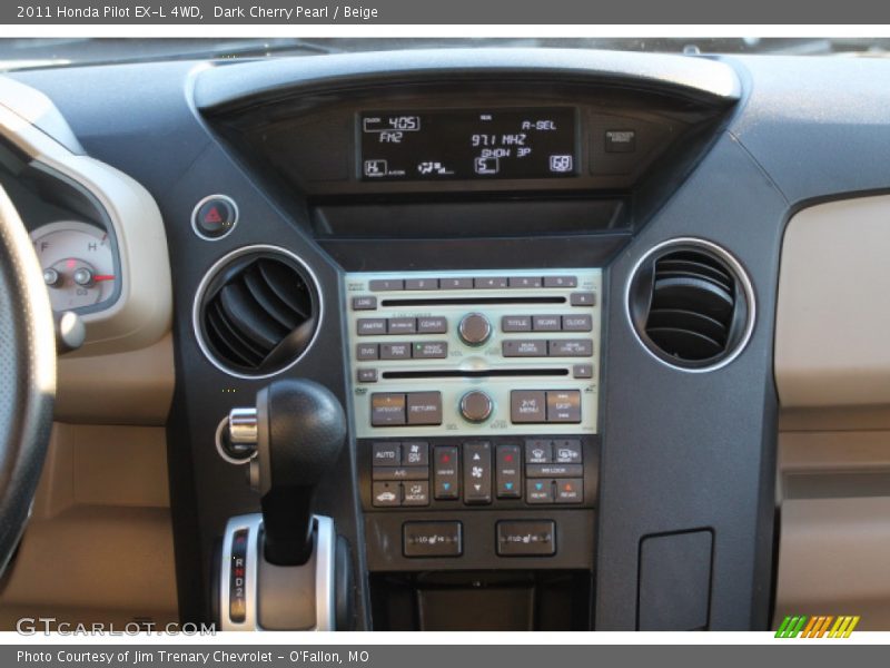 Dark Cherry Pearl / Beige 2011 Honda Pilot EX-L 4WD