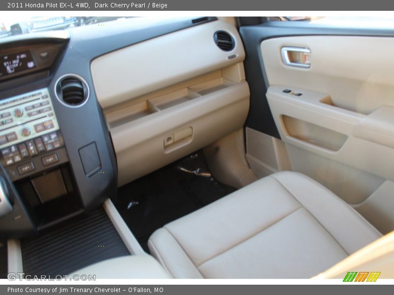 Dark Cherry Pearl / Beige 2011 Honda Pilot EX-L 4WD