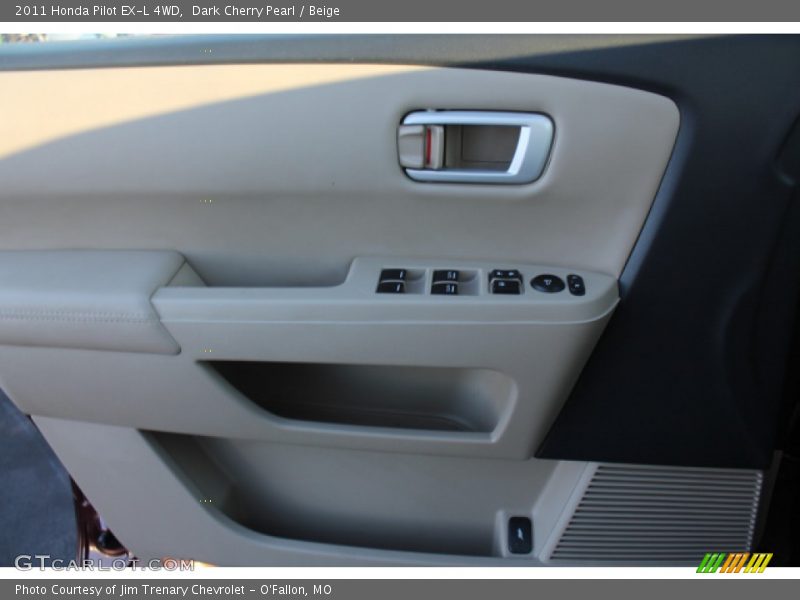 Dark Cherry Pearl / Beige 2011 Honda Pilot EX-L 4WD