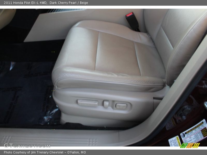 Dark Cherry Pearl / Beige 2011 Honda Pilot EX-L 4WD