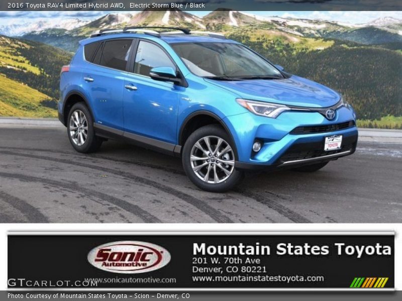 Electric Storm Blue / Black 2016 Toyota RAV4 Limited Hybrid AWD