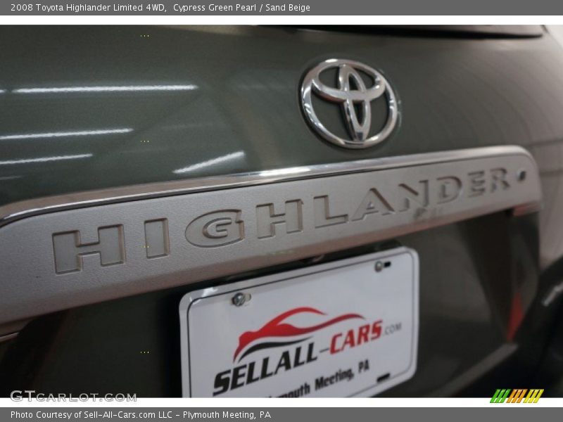 Cypress Green Pearl / Sand Beige 2008 Toyota Highlander Limited 4WD
