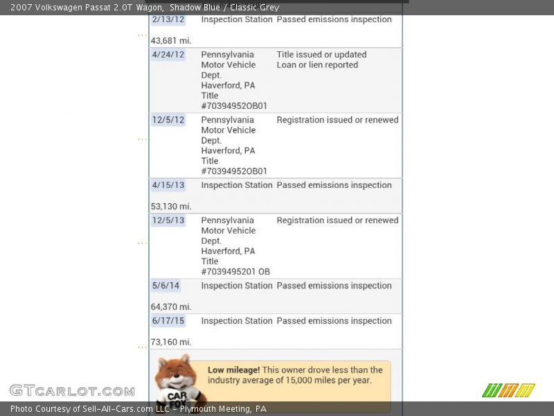 Shadow Blue / Classic Grey 2007 Volkswagen Passat 2.0T Wagon