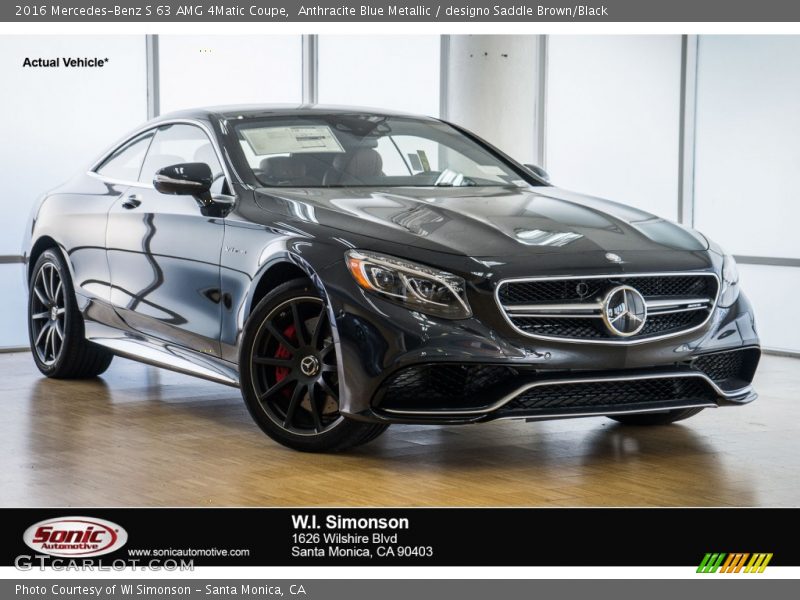 Anthracite Blue Metallic / designo Saddle Brown/Black 2016 Mercedes-Benz S 63 AMG 4Matic Coupe