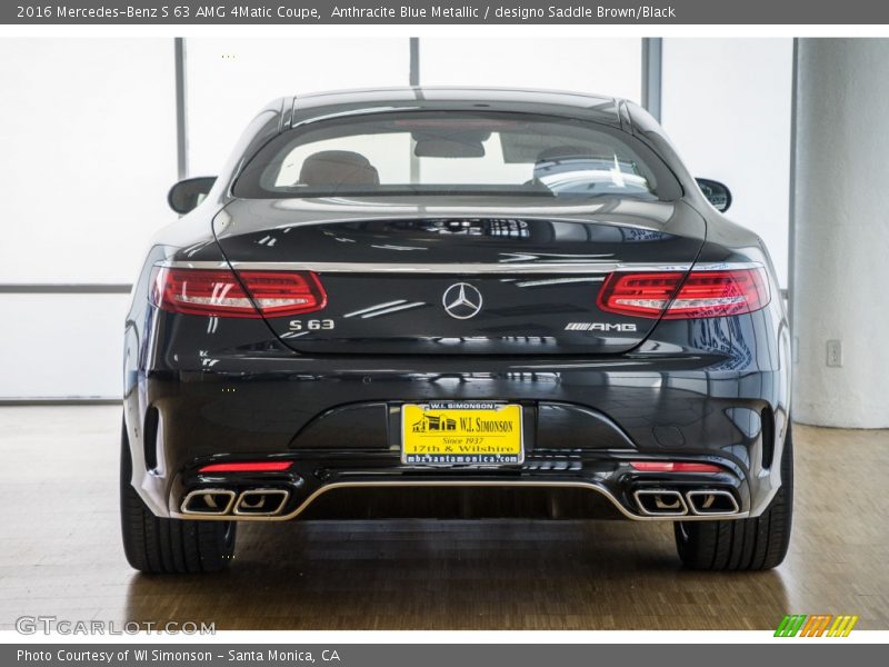 Anthracite Blue Metallic / designo Saddle Brown/Black 2016 Mercedes-Benz S 63 AMG 4Matic Coupe