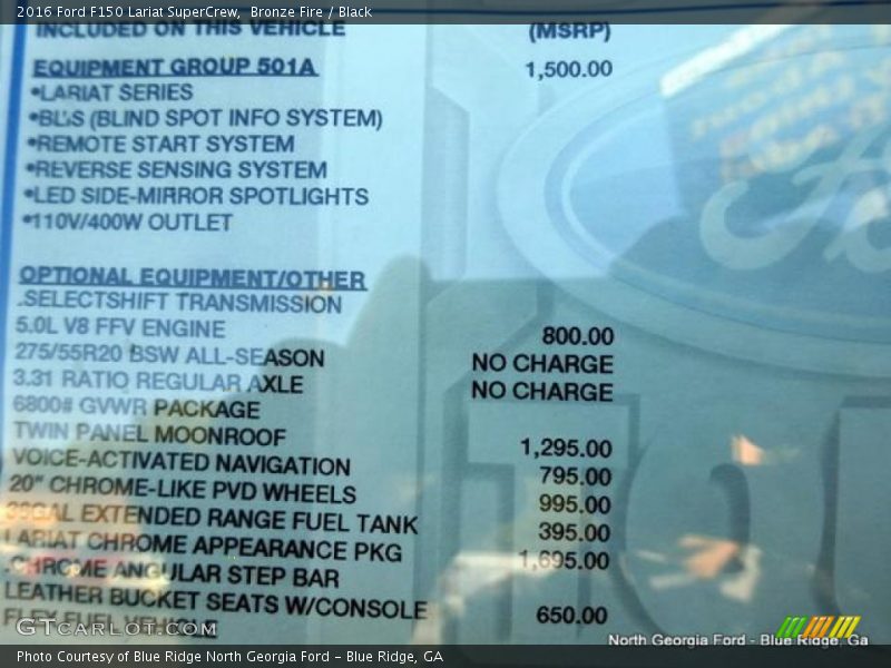 Bronze Fire / Black 2016 Ford F150 Lariat SuperCrew