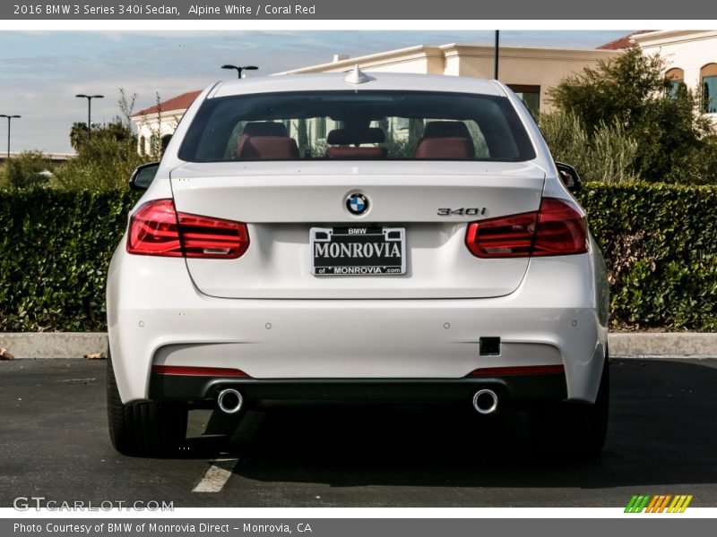 Alpine White / Coral Red 2016 BMW 3 Series 340i Sedan