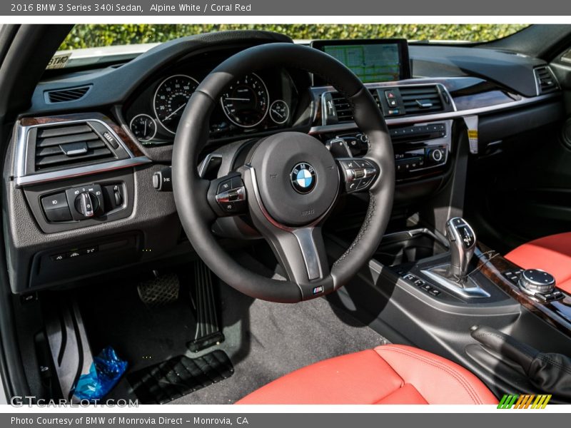 Alpine White / Coral Red 2016 BMW 3 Series 340i Sedan