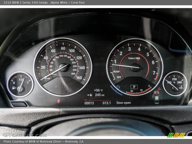 Alpine White / Coral Red 2016 BMW 3 Series 340i Sedan