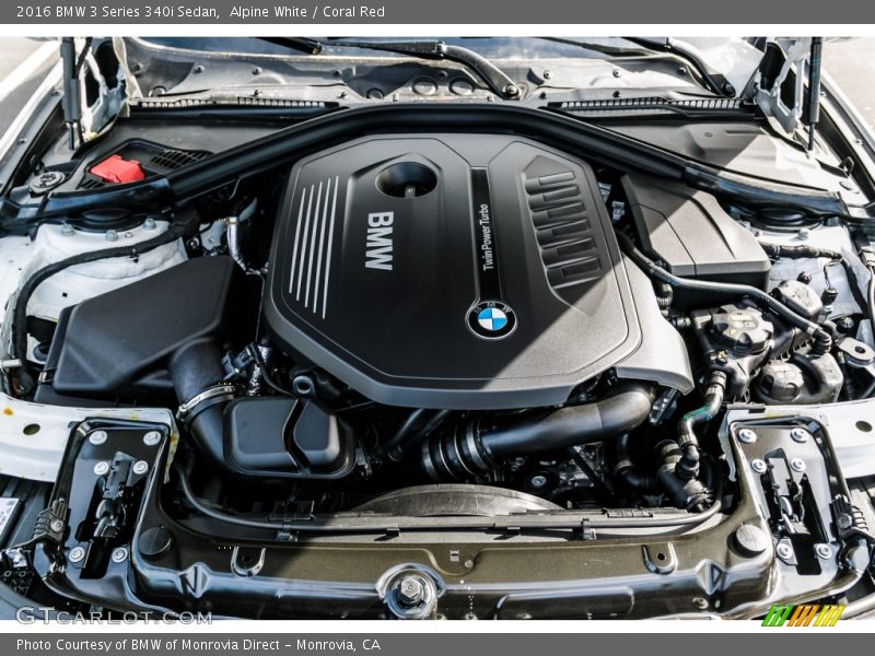 Alpine White / Coral Red 2016 BMW 3 Series 340i Sedan