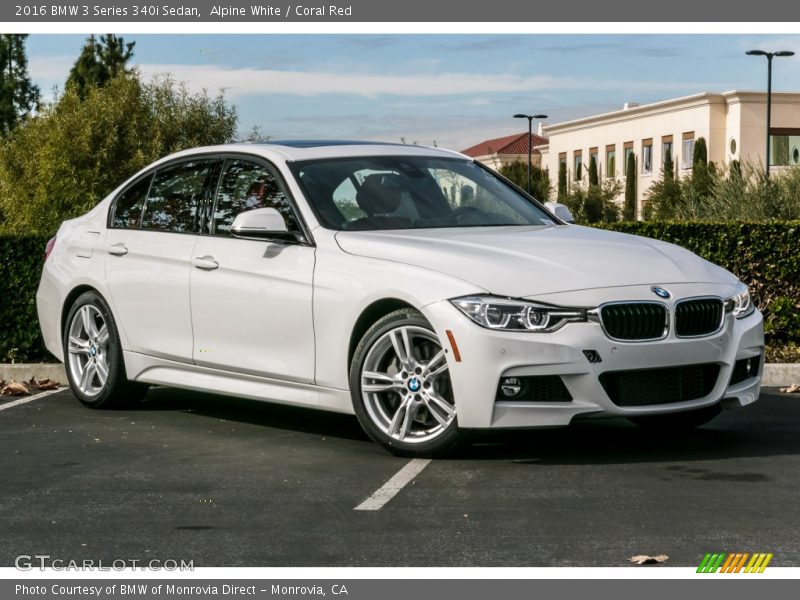 Alpine White / Coral Red 2016 BMW 3 Series 340i Sedan