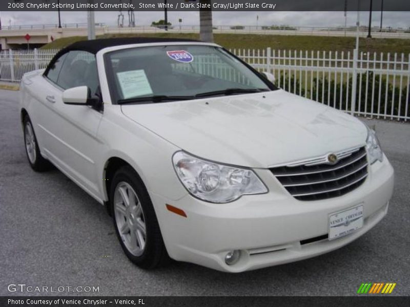 Stone White / Dark Slate Gray/Light Slate Gray 2008 Chrysler Sebring Limited Convertible