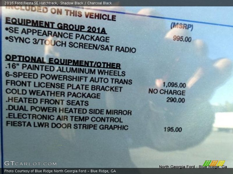 Shadow Black / Charcoal Black 2016 Ford Fiesta SE Hatchback