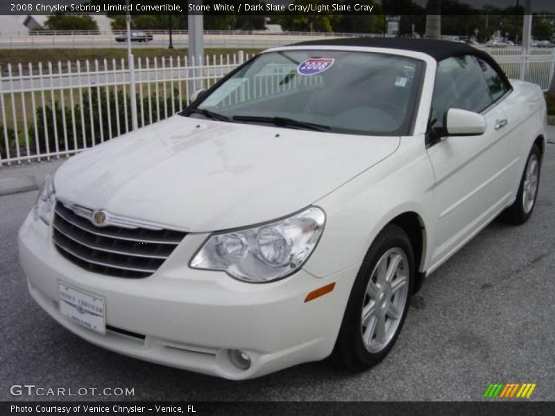 Stone White / Dark Slate Gray/Light Slate Gray 2008 Chrysler Sebring Limited Convertible