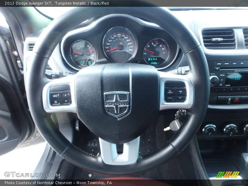 Tungsten Metallic / Black/Red 2013 Dodge Avenger SXT