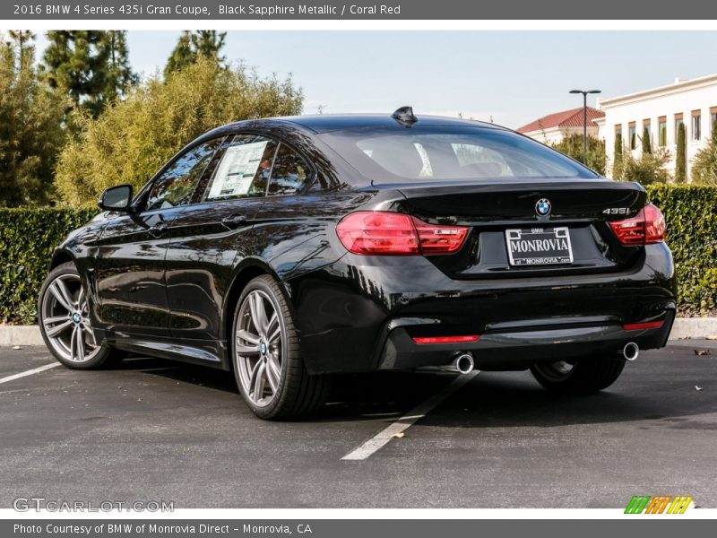 Black Sapphire Metallic / Coral Red 2016 BMW 4 Series 435i Gran Coupe