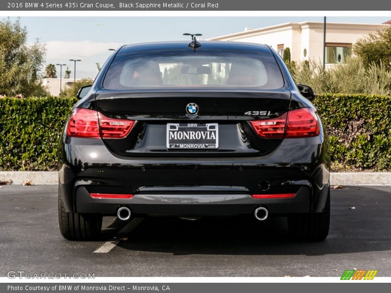 Black Sapphire Metallic / Coral Red 2016 BMW 4 Series 435i Gran Coupe