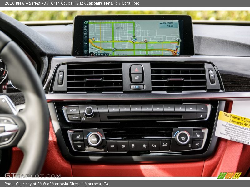 Black Sapphire Metallic / Coral Red 2016 BMW 4 Series 435i Gran Coupe