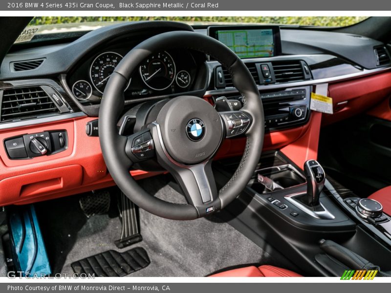 Black Sapphire Metallic / Coral Red 2016 BMW 4 Series 435i Gran Coupe