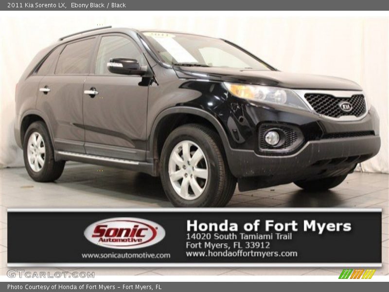 Ebony Black / Black 2011 Kia Sorento LX