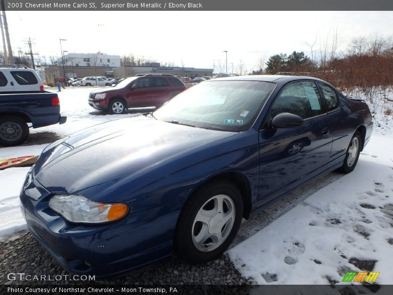 Superior Blue Metallic / Ebony Black 2003 Chevrolet Monte Carlo SS