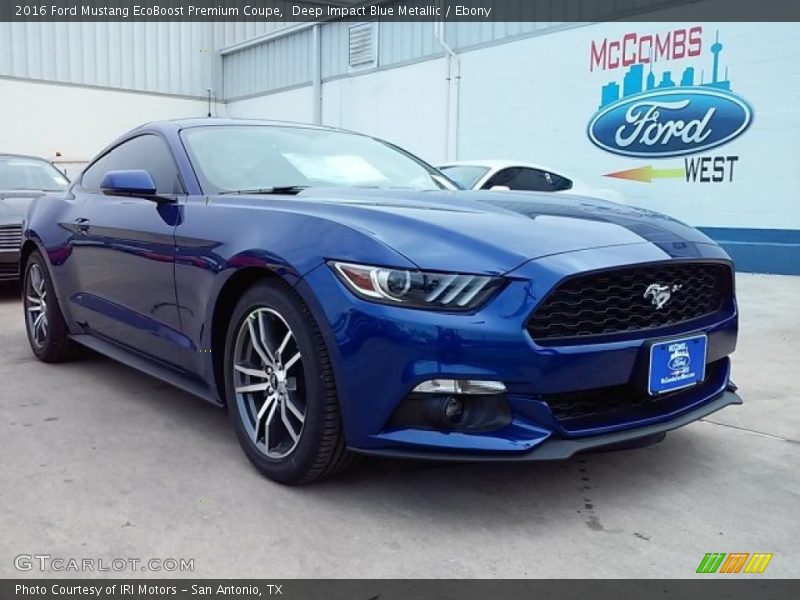 Deep Impact Blue Metallic / Ebony 2016 Ford Mustang EcoBoost Premium Coupe